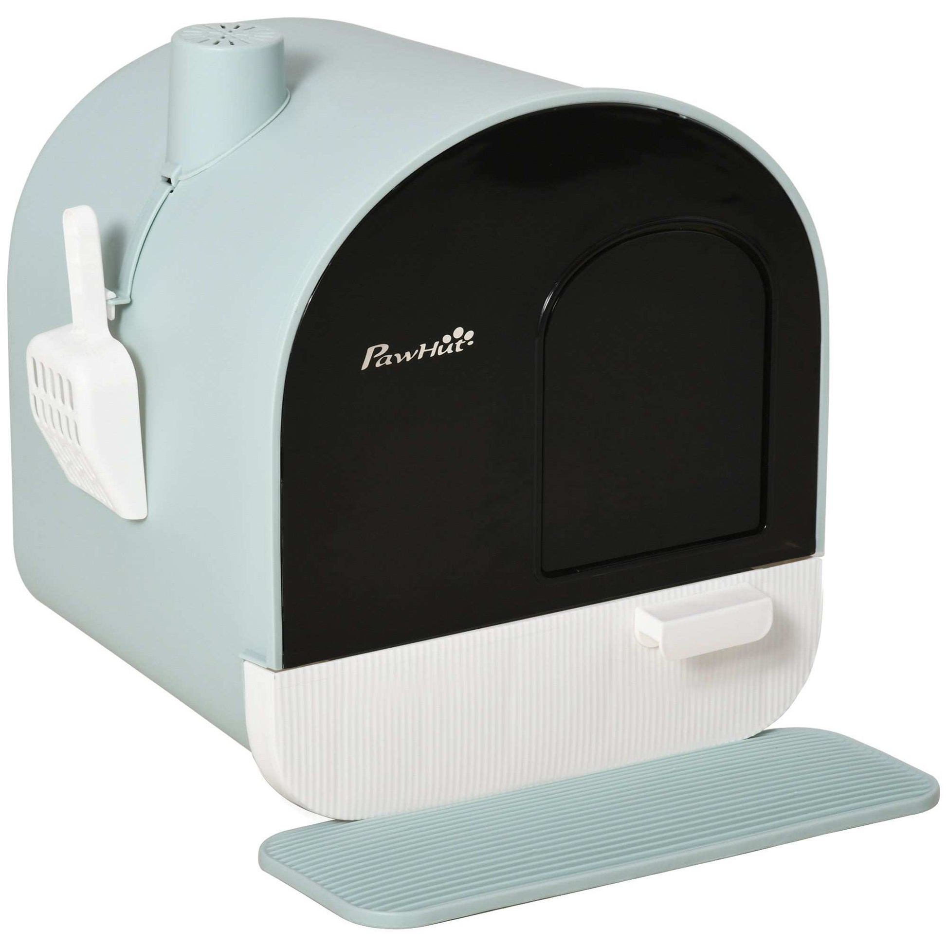 Cat Litter Box With Lid, Indoor Cat With Tray, Spoon, Strainer - Purrfect Pet Haven