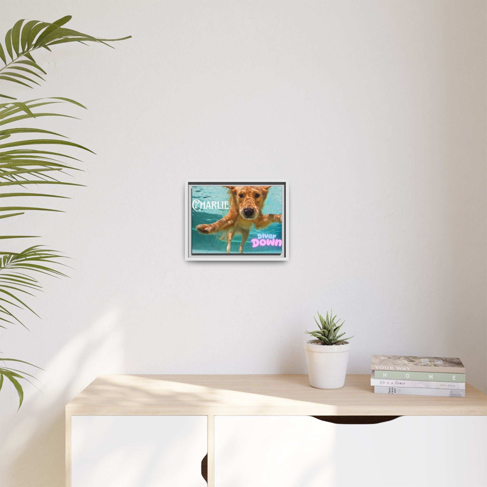 Framed Personalized Landscape Photo Canvas Wall Art - 'Add your Caption' - Purrfect Pet Haven