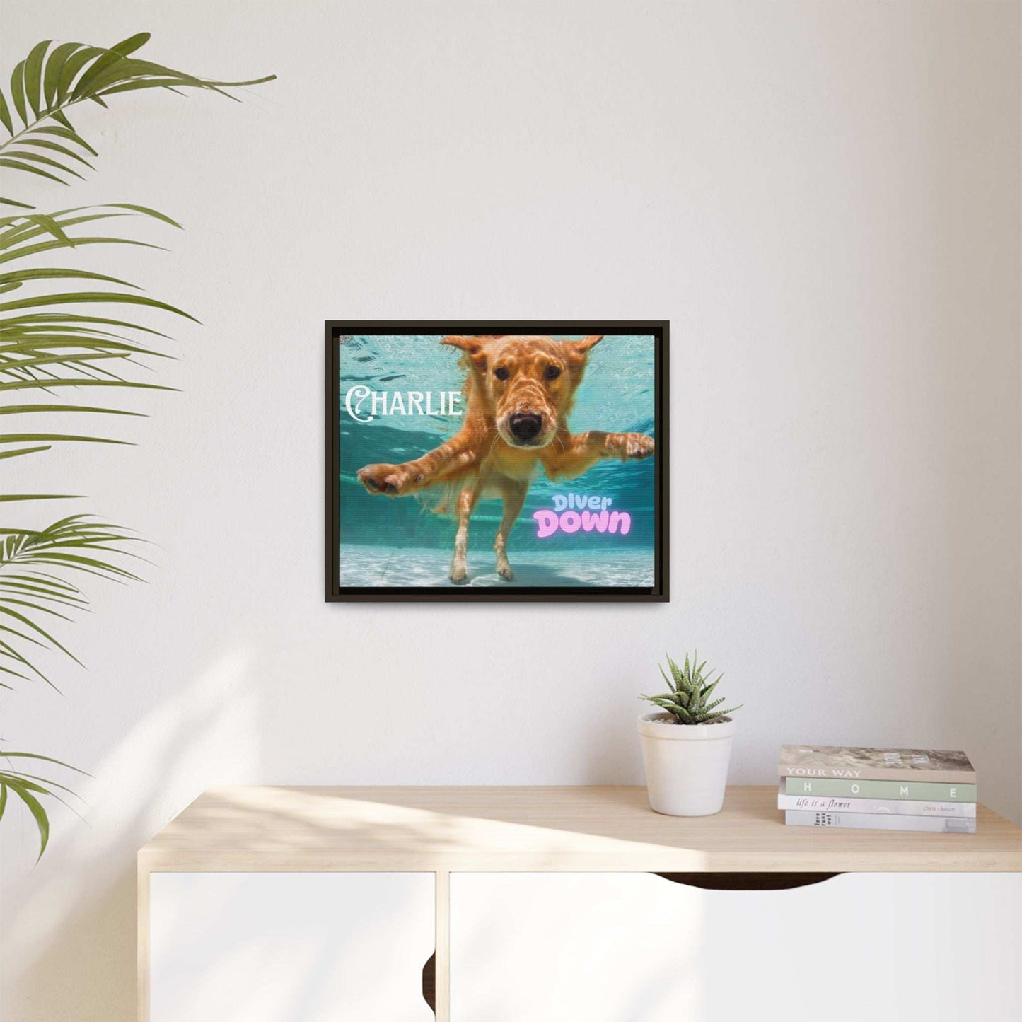 Framed Personalized Landscape Photo Canvas Wall Art - 'Add your Caption' - Purrfect Pet Haven