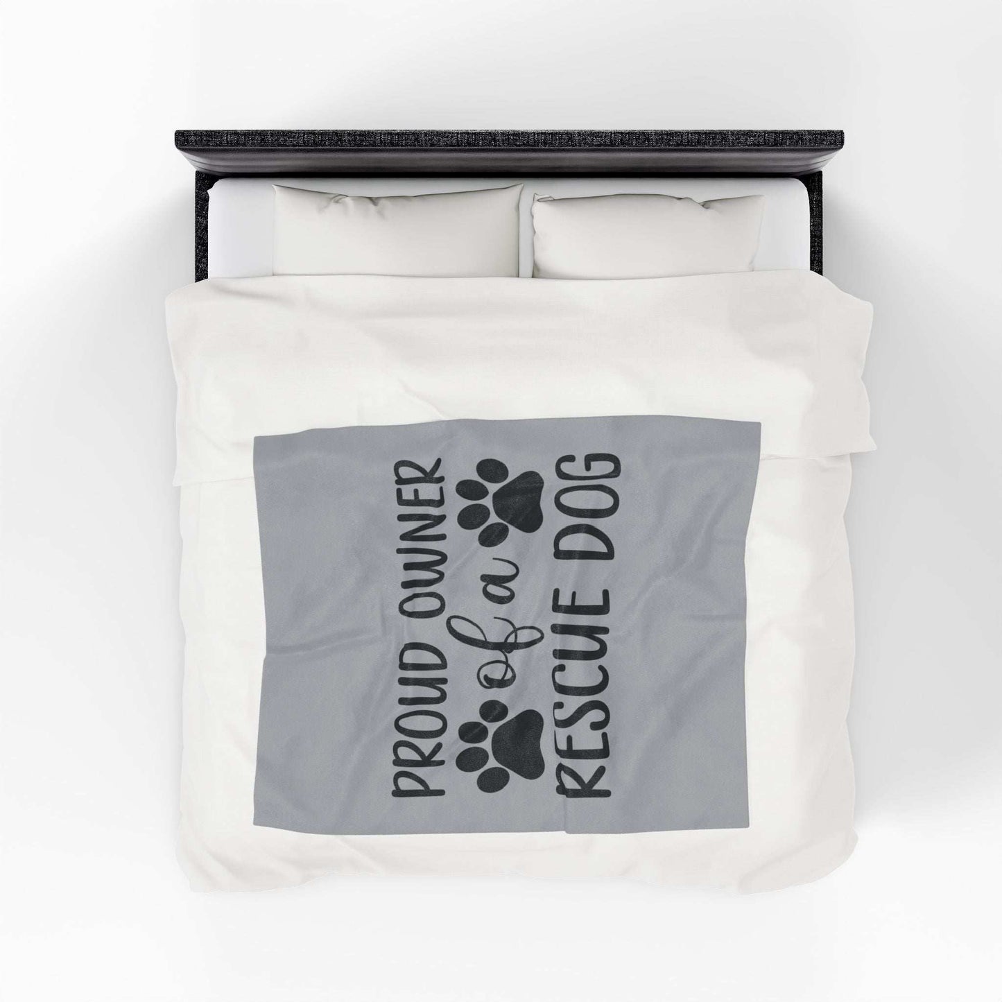 Proud Owner of a Rescue Dog Velveteen Plush Blanket - Cozy Pet Lover Gift - Purrfect Pet Haven