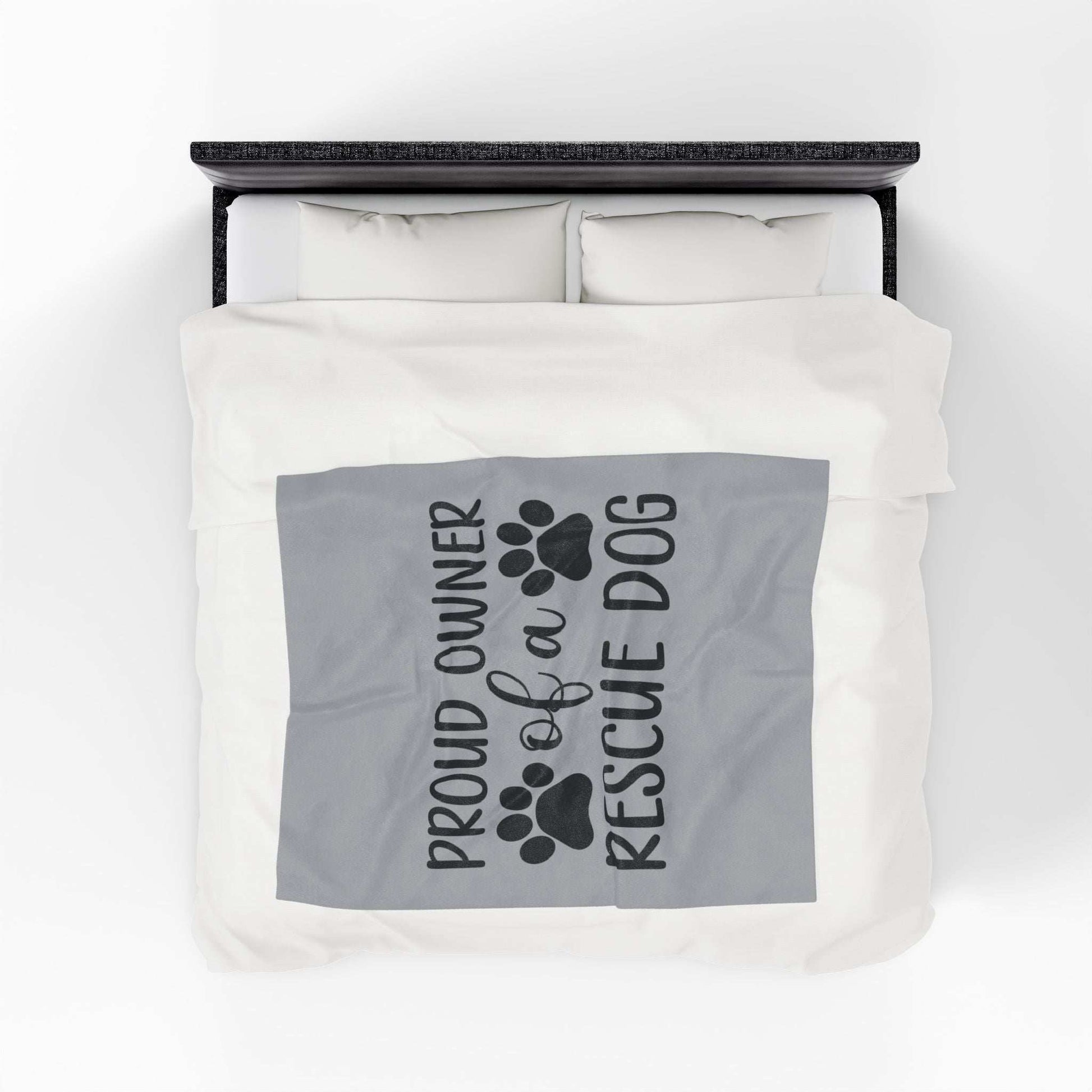 Proud Owner of a Rescue Dog Velveteen Plush Blanket - Cozy Pet Lover Gift - Purrfect Pet Haven