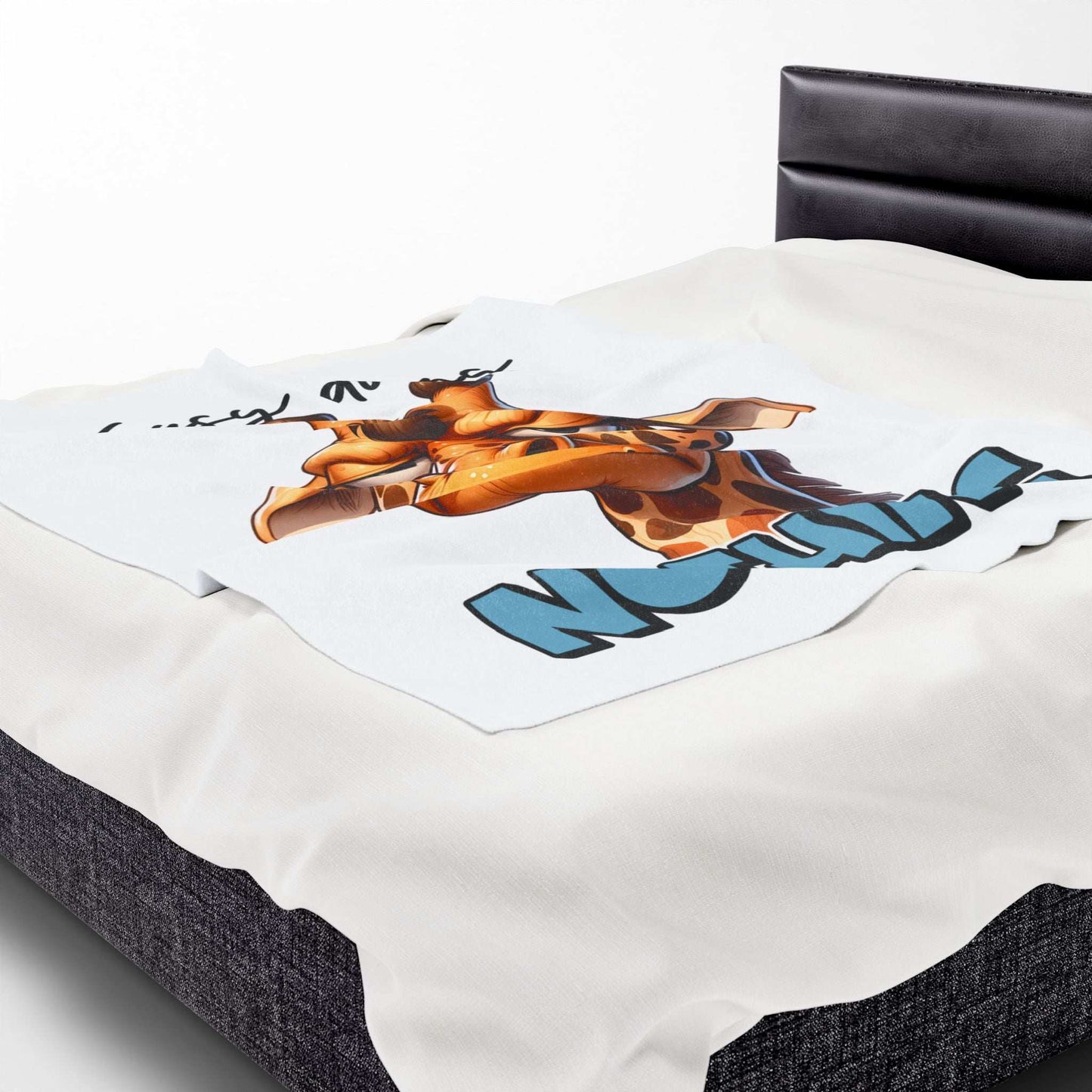 Funny Giraffe Plush Blanket - 'Busy Doing Nothing' - Purrfect Pet Haven
