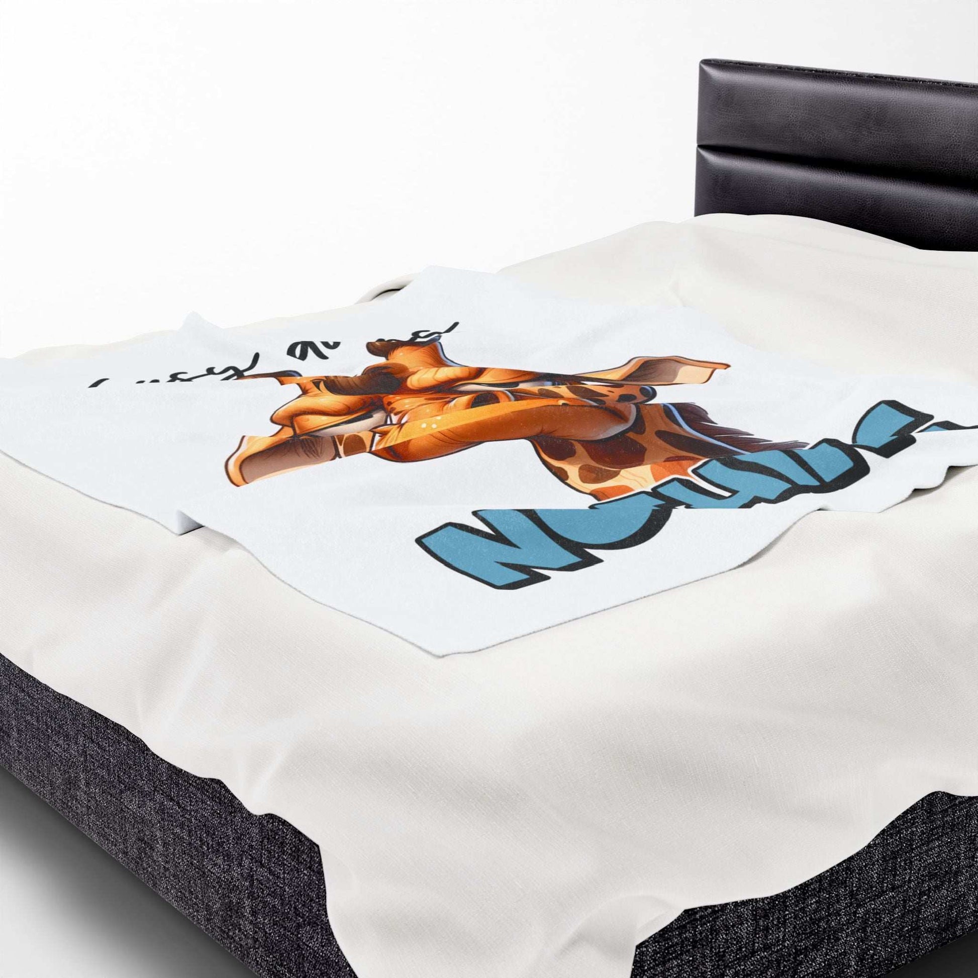 Funny Giraffe Plush Blanket - 'Busy Doing Nothing' - Purrfect Pet Haven