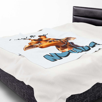 Funny Giraffe Plush Blanket - 'Busy Doing Nothing' - Purrfect Pet Haven
