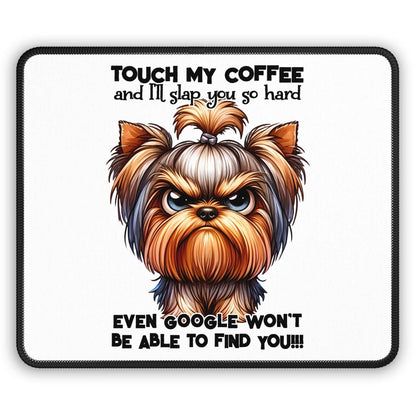 Funny Coffee-Themed Gaming Mouse Pad - Touch My Coffee & I'll Slap You - Purrfect Pet Haven