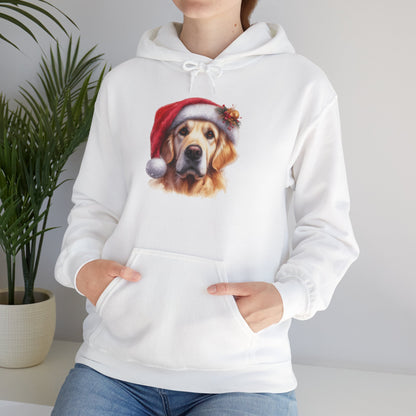 Christmas Hoodie - Golden Retriever in Santa Hat - Purrfect Pet Haven