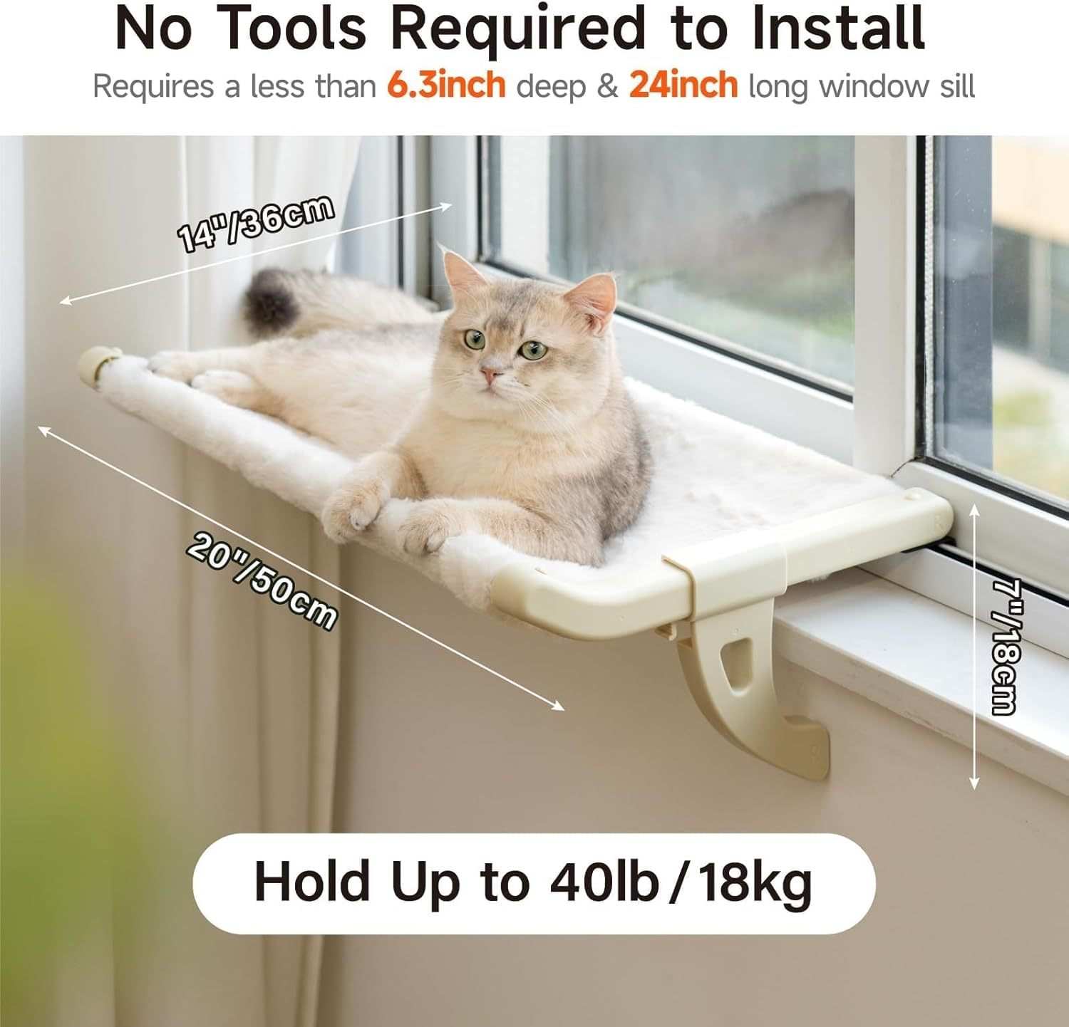 Adjustable Cat Window Perch With One-Step Sliding Clamp - Purrfect Pet Haven