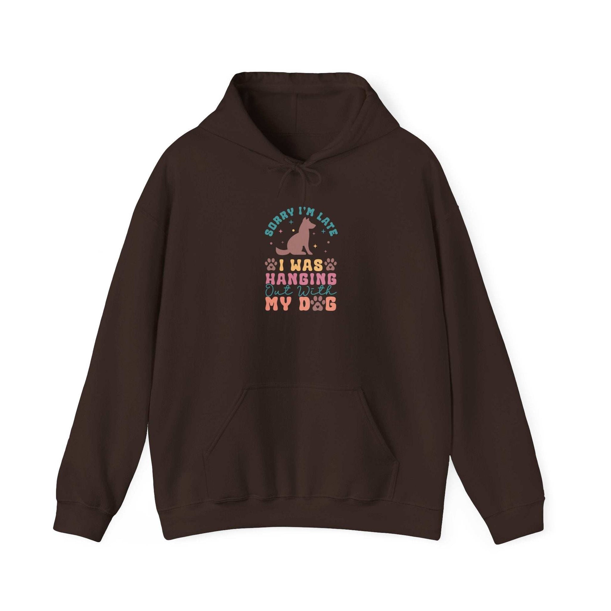 Funny Dog Lover Sweatshirt - "Sorry I'm Late, I Was Hanging Out With My Dog" - Unisex Heavy Blend™ Hoodie - Purrfect Pet Haven