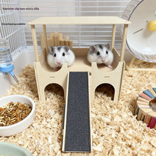 Solid Wood Multi-Functional Detachable Cage With A Double-Layer Hideaway House