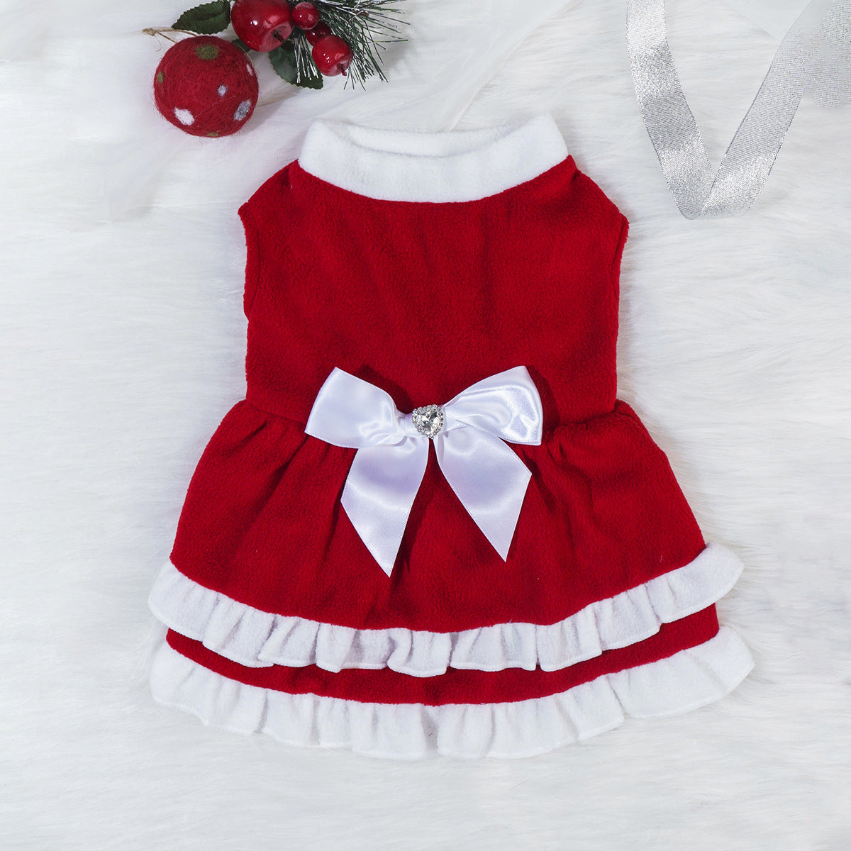 Bow Princess Dress - Pet Christmas Holiday Outfit - Purrfect Pet Haven