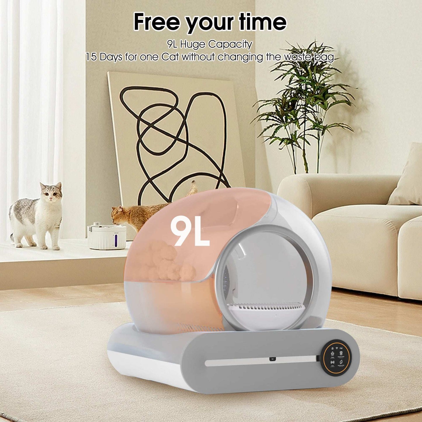 Self-cleaning Litter Box, Automatic Scooping And Deodorization, App Control Supports 2.4G WiFi, Intelligent Automatic Litter Box With Padding - Purrfect Pet Haven