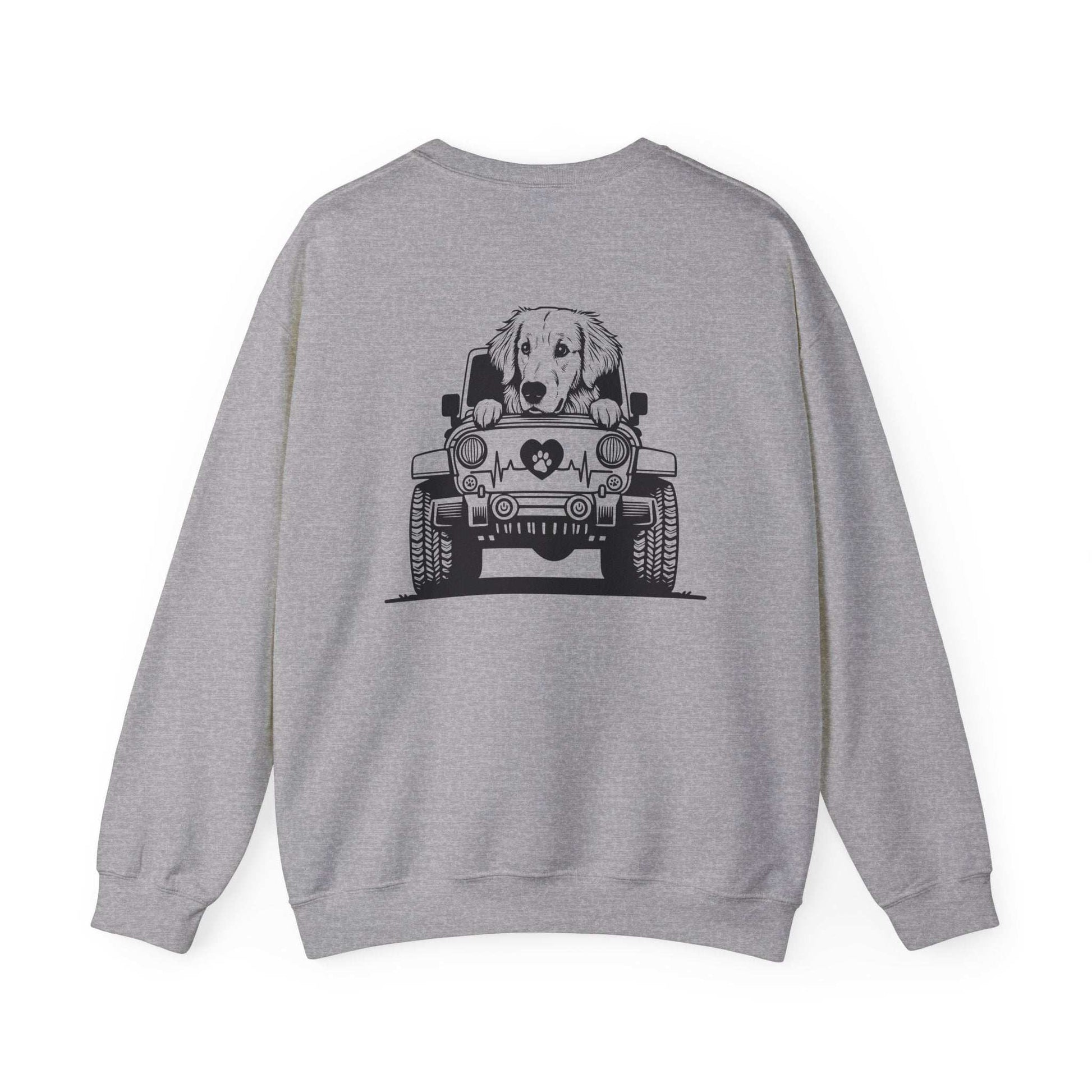Golden Retriever Jeep Sweatshirt - Dog Lover's Heavy Blend - Purrfect Pet Haven
