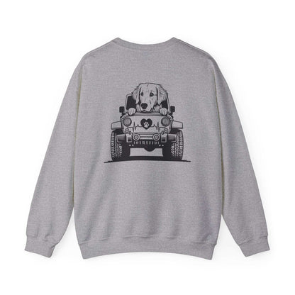 Golden Retriever Jeep Sweatshirt - Dog Lover's Heavy Blend - Purrfect Pet Haven