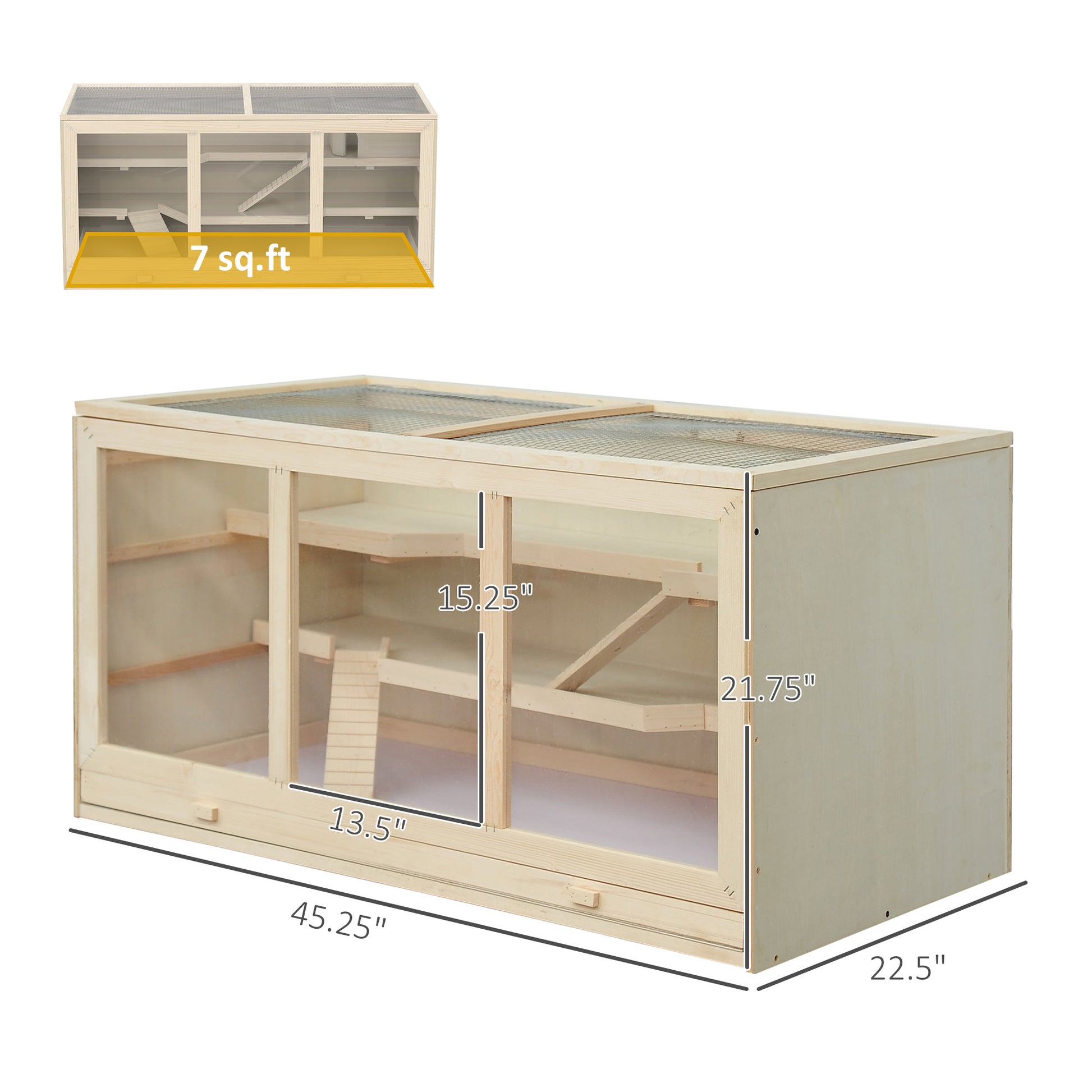 Extra Large Hamster Cage 45 Inch with Multi-Level Play - Purrfect Pet Haven