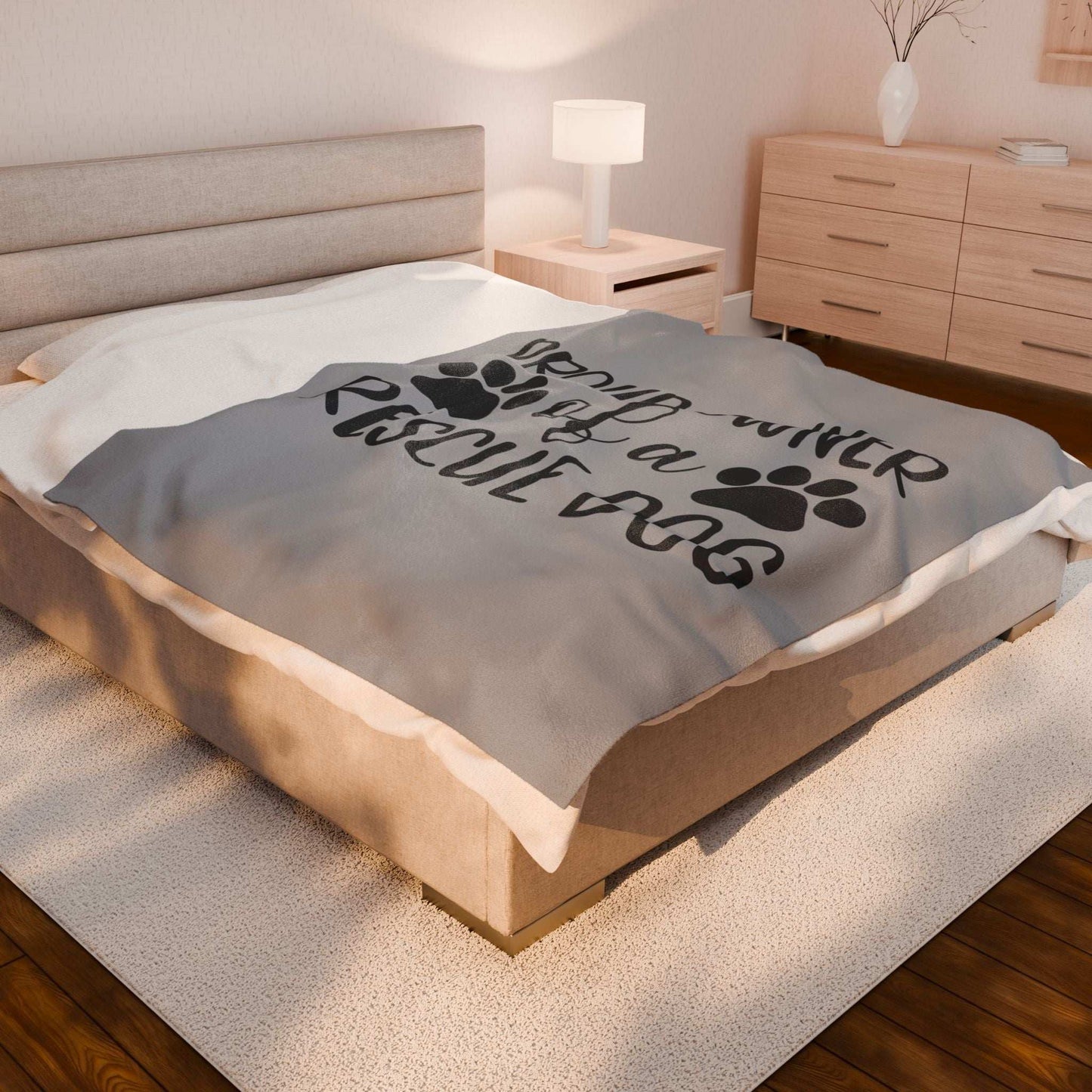 Proud Owner of a Rescue Dog Velveteen Plush Blanket - Cozy Pet Lover Gift - Purrfect Pet Haven