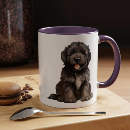 Cute Bouvier Des Flanders Dog Design Accent Coffee Mug - 11oz & 15oz - Purrfect Pet Haven