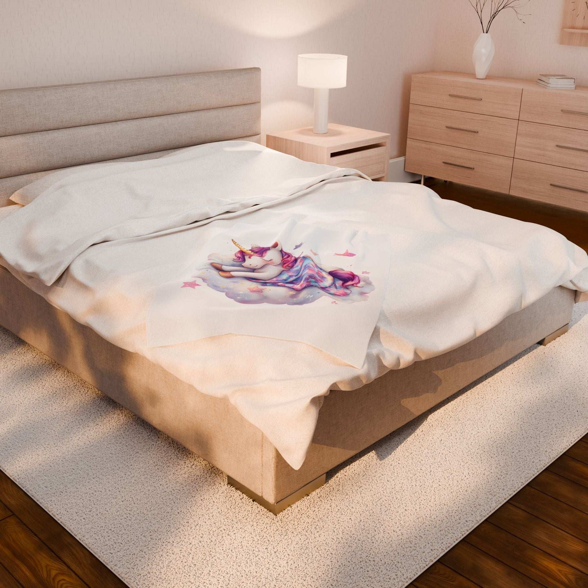 Dreamy Unicorn Velveteen Plush Blanket | Cozy Soft Throw for Kids & Nursery Decor - Purrfect Pet Haven