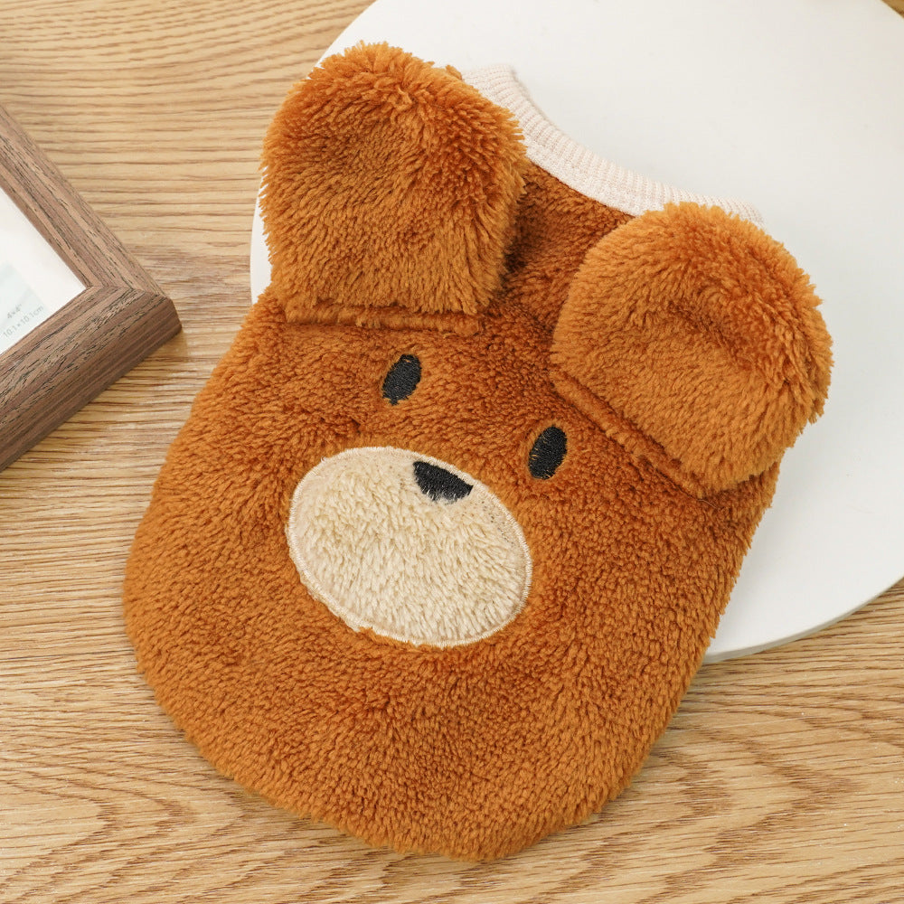 Bear Ears Fleece Coat - Warm Winter Pet Outfit - Purrfect Pet Haven