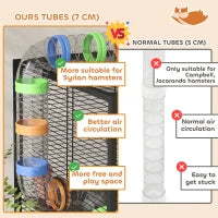 Hamster Cage 5 Tier - Large Rolling Habitat with Tubes - Purrfect Pet Haven