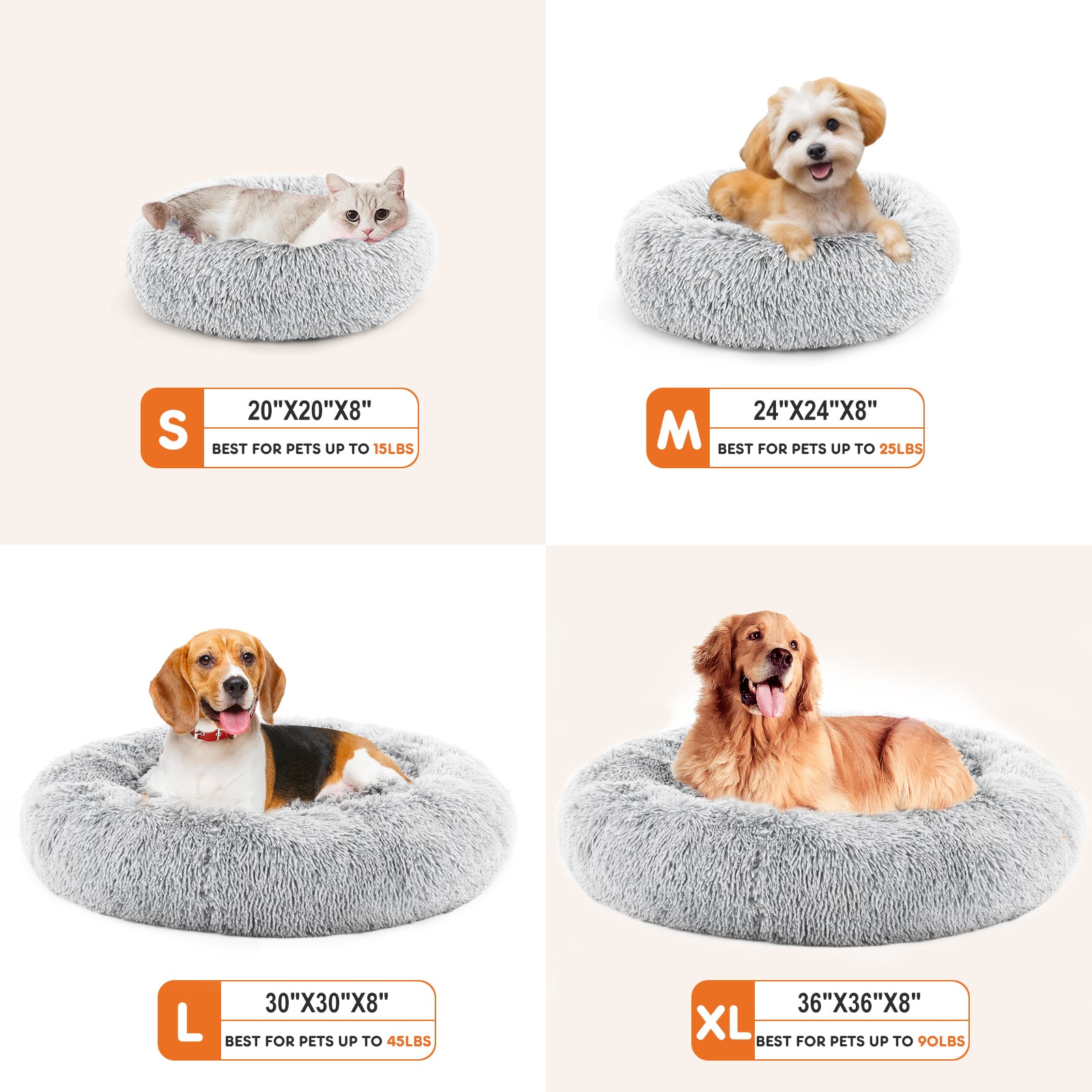 Pet Bed - Round Fluffy Plush for Dogs & Cats - Purrfect Pet Haven