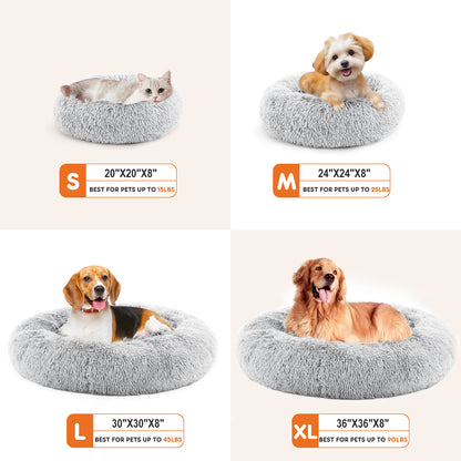 Pet Bed - Round Fluffy Plush for Dogs & Cats - Purrfect Pet Haven