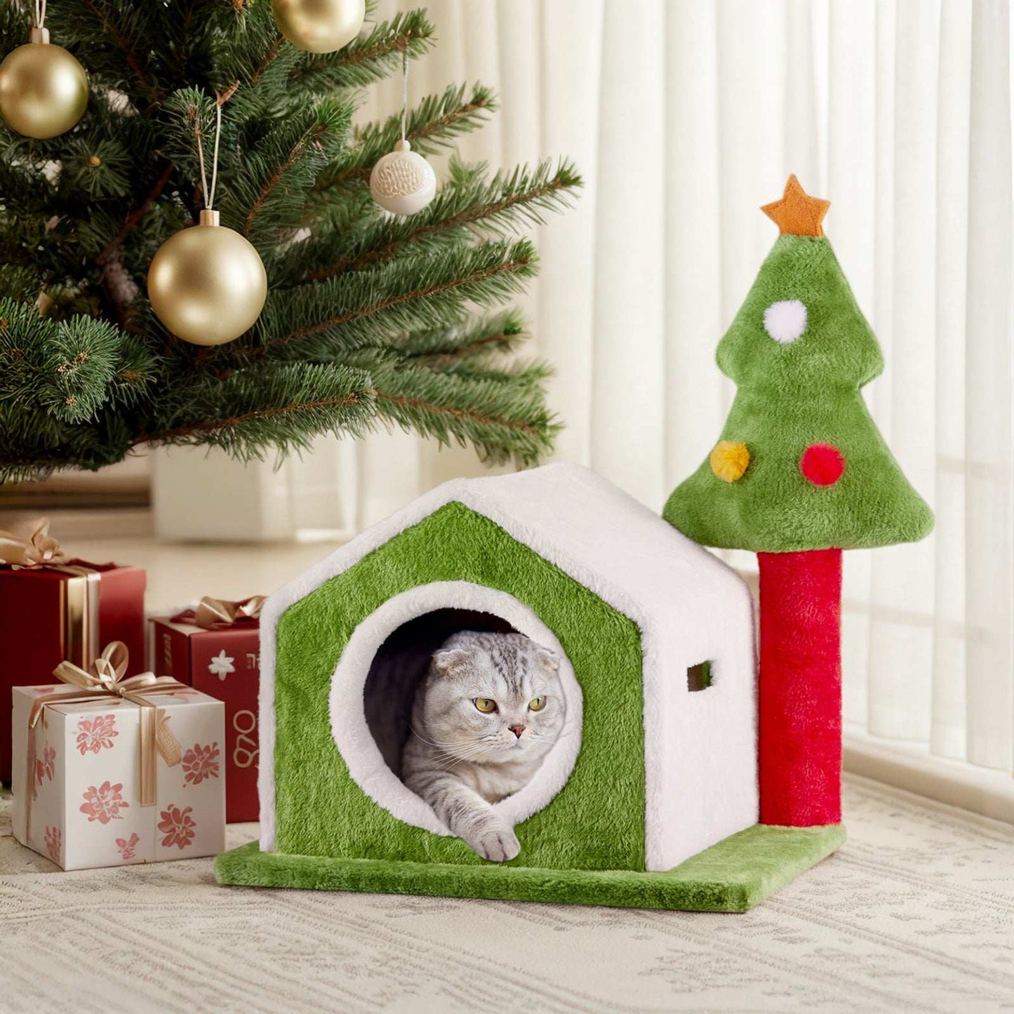 Cat House Christmas Tree - Cat Climbing Frame - Purrfect Pet Haven