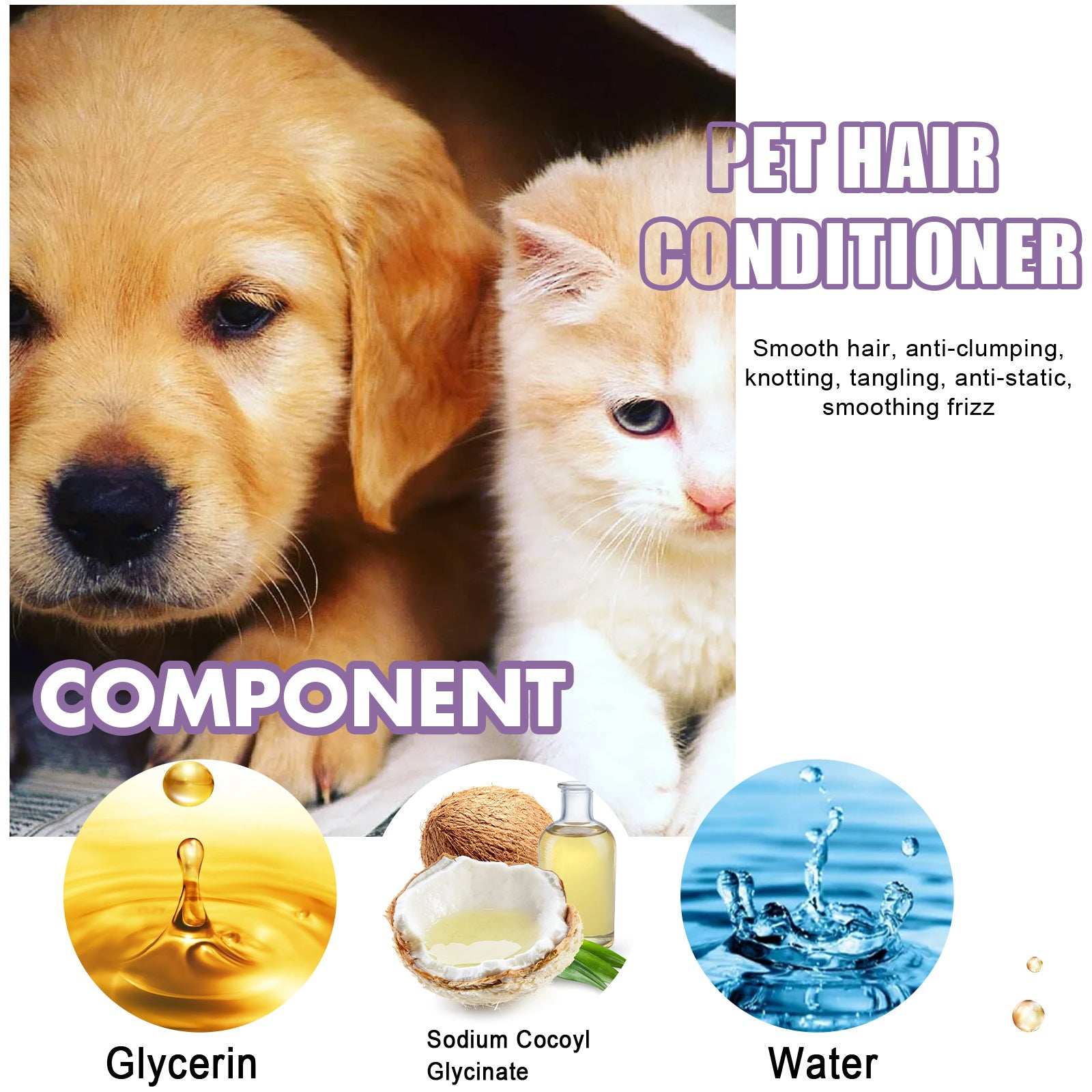 Pet Hair Cleaning And Care, Fluffy And Smooth Without Tangling, Pet Hair Care Cream - Purrfect Pet Haven