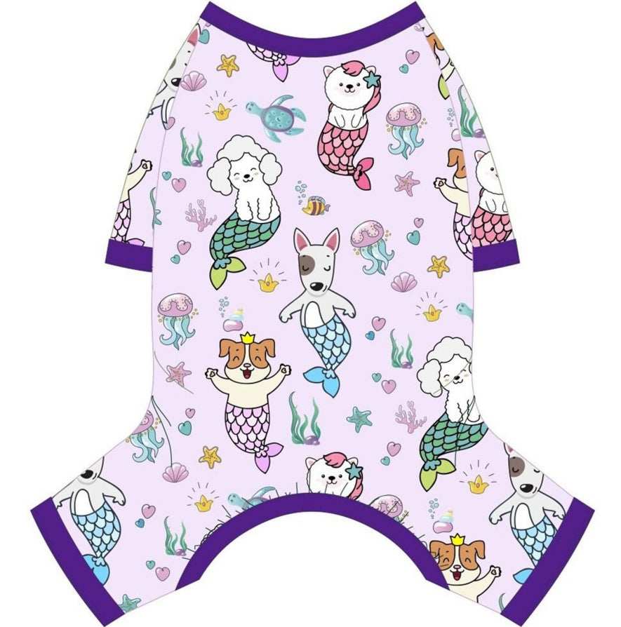 Dog Pajamas Pjs Spring Summer Dog Clothes For Small Dogs Girl Boy, Soft Stretchy Tiny Chihuahua Yorkie Puppy Clothes Doggie Onesies Cat Pet Jammies Outfit, Mermaids - Purrfect Pet Haven