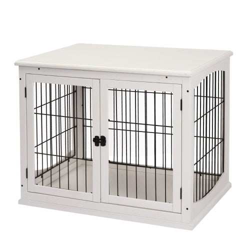 Small Kennel End Table With Two Open Sides And Lockable Door - Purrfect Pet Haven