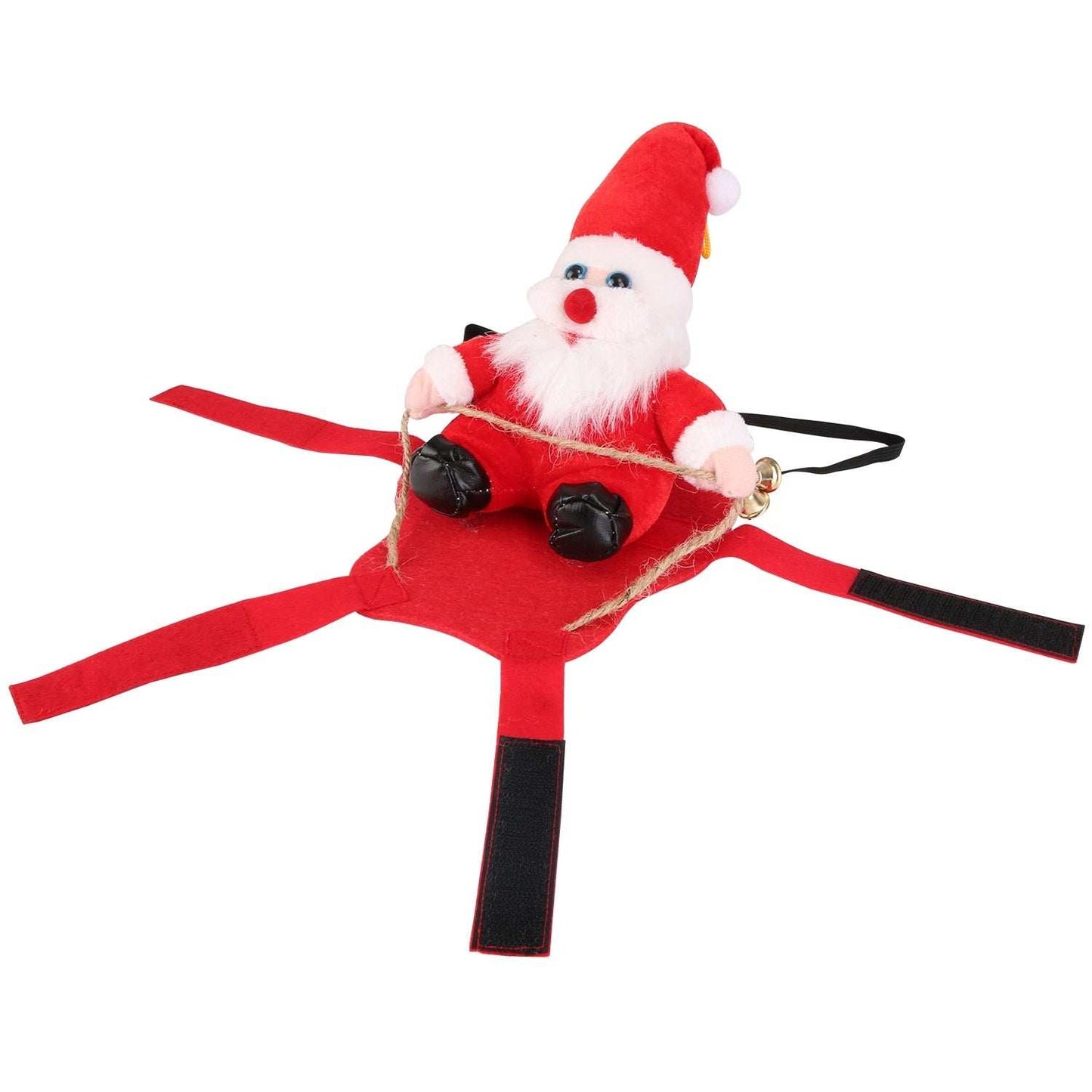 Christmas Santa Pet Outfit - Riding Style with Bell - Purrfect Pet Haven