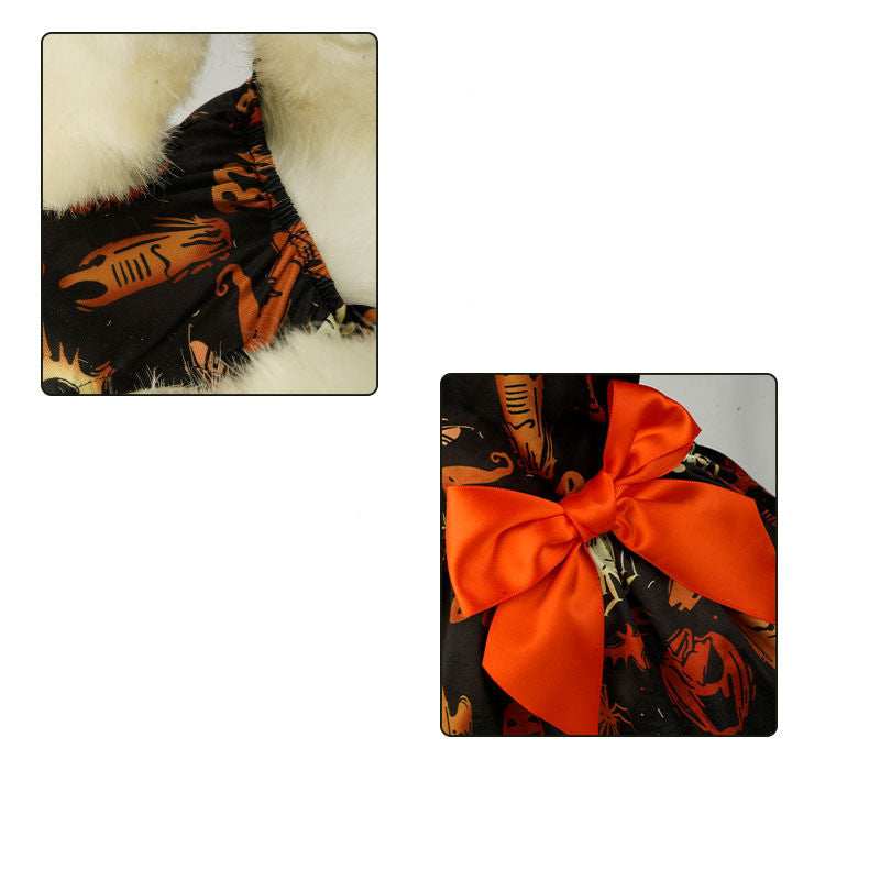 Pumpkin Print Halloween Dress - Adorable Mesh Outfit for Small Dogs & Cats - Purrfect Pet Haven
