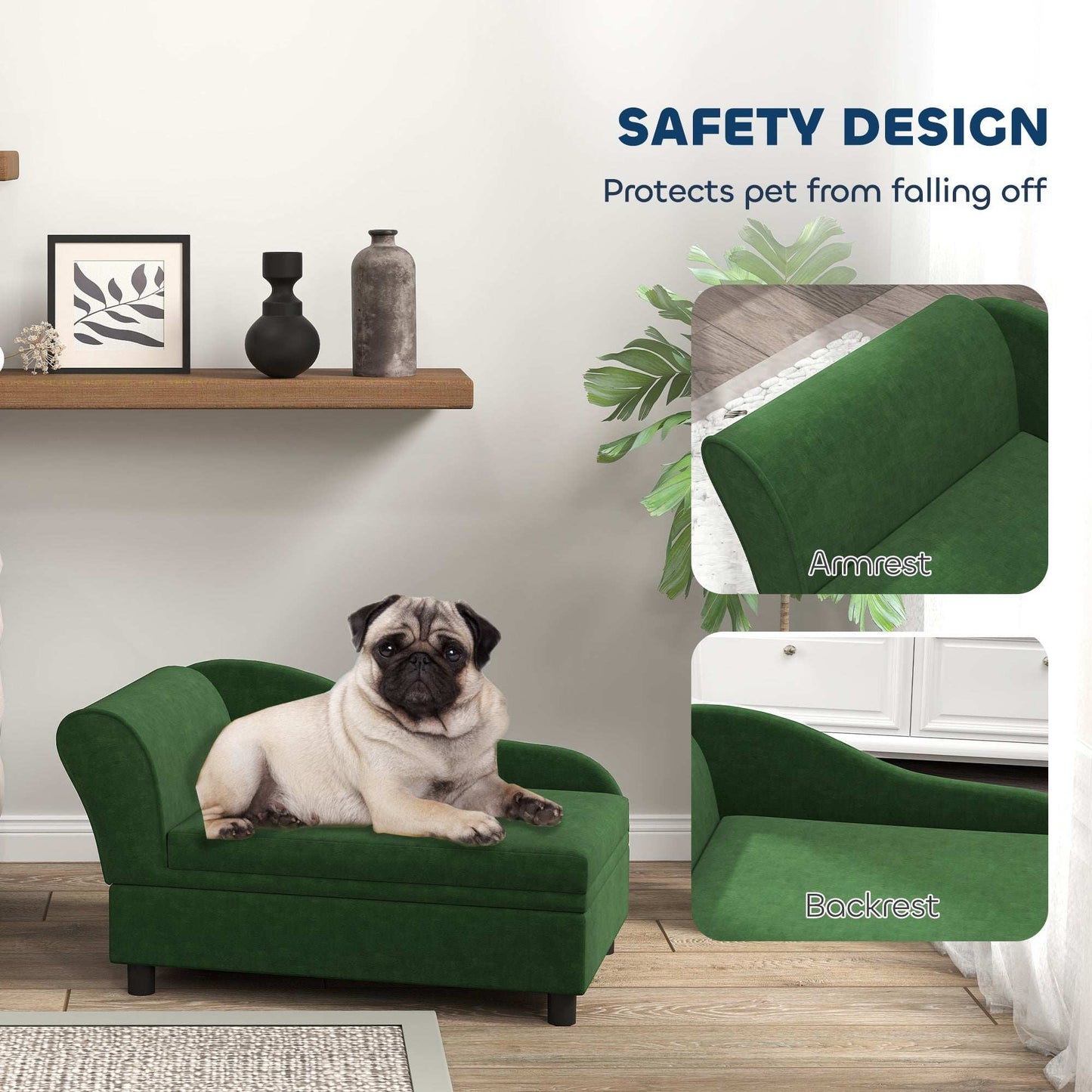 Pet Sofa Bed with Storage - Green for Cats & Small Dogs - Purrfect Pet Haven