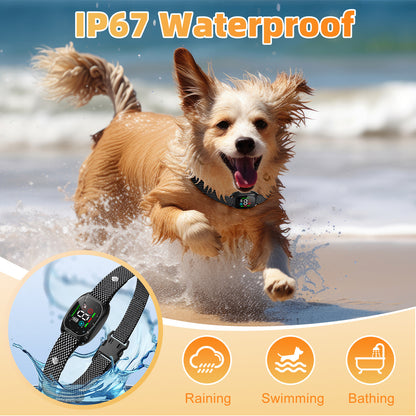 Smart Rechargeable Anti Bark Collar for Dog Vibration 4 Modes 8 Sensitivity IP67 Waterproof for Small Medium Dogs