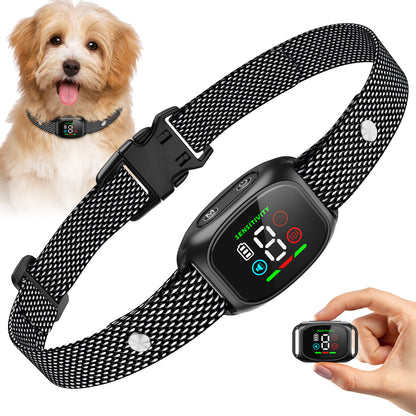 Smart Rechargeable Anti Bark Collar for Dog Vibration 4 Modes 8 Sensitivity IP67 Waterproof for Small Medium Dogs