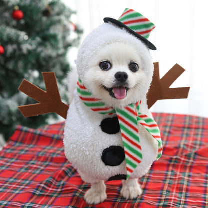 Pet Snowman Costume Outfit for Small Medium Dogs Cats