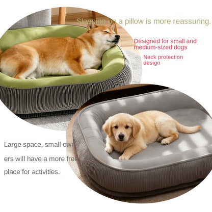 Dog House Winter Warm Removable Washable All-Season Dog Cage Dog Bed Cat Bed Pet Dog House Semi-Enclosed Cat Pad