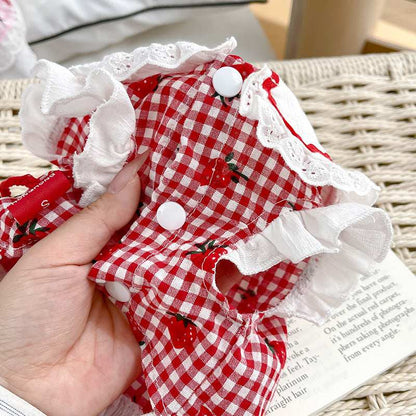 Cute Dog Strawberry Dress Pet Clothes - Purrfect Pet Haven