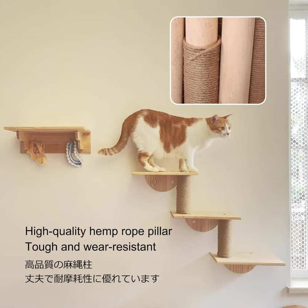 Masterpiece Wall Mounted Cat Furniture Cat Climber with Kitty House - Save Space Thickened Board for Sleeping Playing - Purrfect Pet Haven