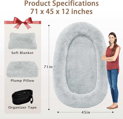 Giant Dog People Bed Fits Adult and Pet - Large Oversize Washable Dog Bed - Purrfect Pet Haven