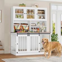 Hutch Style Dog Crate Furniture for Large Dogs for 2 Pets with Divider - Purrfect Pet Haven