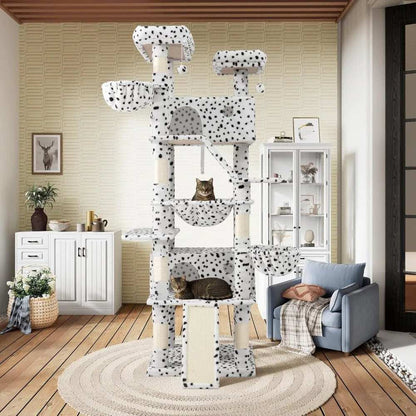 81 Inch Tall Cat Tree Tower - Multi-Level - Purrfect Pet Haven
