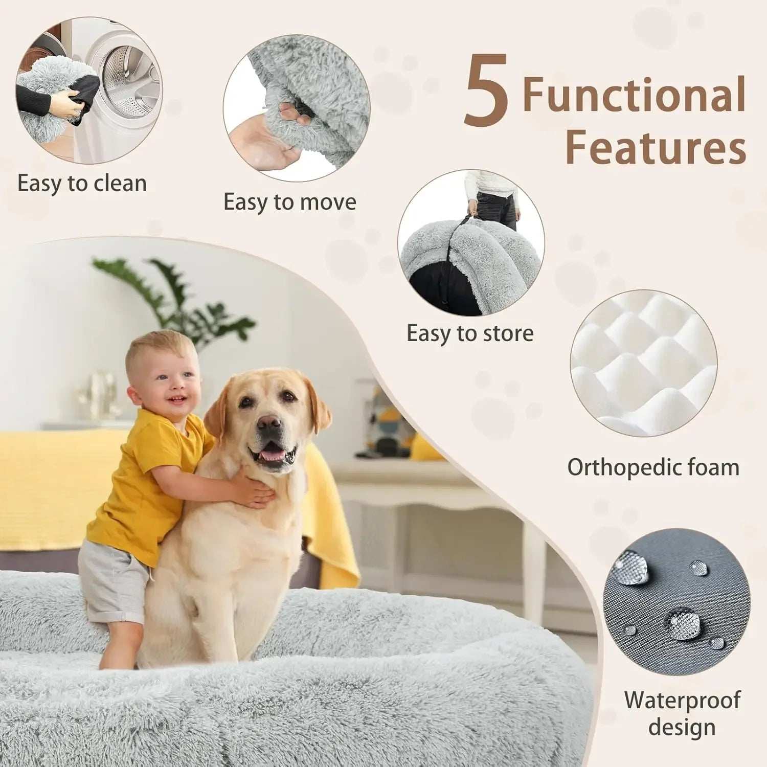 Giant Dog People Bed Fits Adult and Pet - Large Oversize Washable Dog Bed - Purrfect Pet Haven