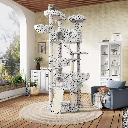 81 Inch Tall Cat Tree Tower - Multi-Level - Purrfect Pet Haven