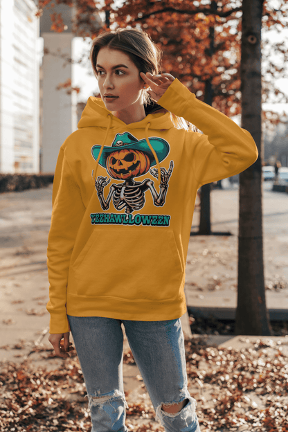 Yeehalloween Spooky Pumpkin Skeleton T-Shirt - Halloween Fun - Purrfect Pet Haven