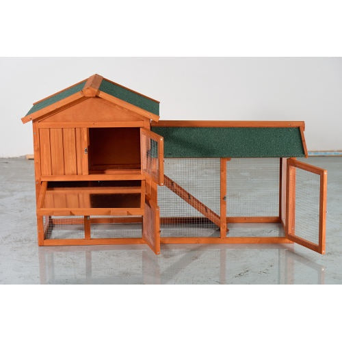 Rabbit Hutch - 2-Story Outdoor Wooden Cage - Purrfect Pet Haven