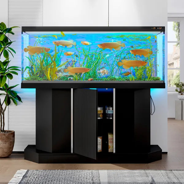 Aquarium Stand with Storage - 55-75 Gallon with Power Outlet - Purrfect Pet Haven