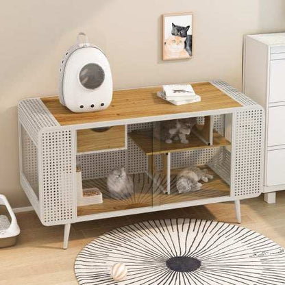 Spacious Cat House - Tempered Glass Design - Purrfect Pet Haven