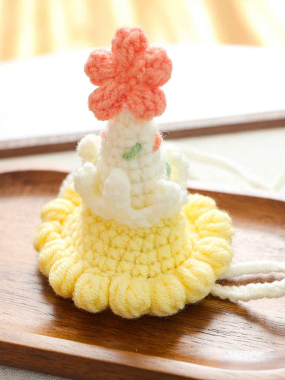 Pet Crochet Knit Hat - Cute Wool Style for Cats and Small Pets