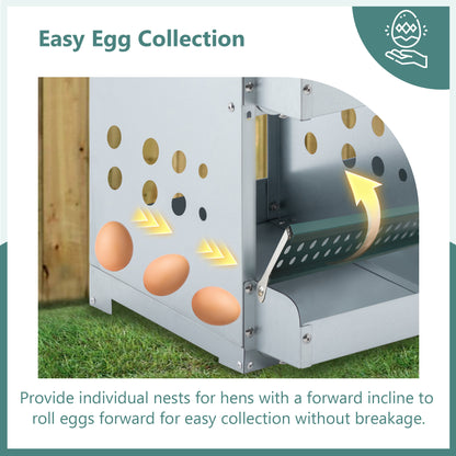 4-Compartment Metal Chicken Nesting Box - Wall Mount - Purrfect Pet Haven