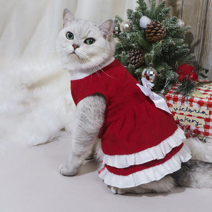 Bow Princess Dress - Pet Christmas Holiday Outfit - Purrfect Pet Haven